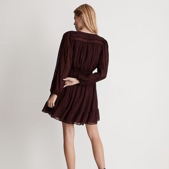 Madewell (Re)sourced Georgette Faux-Wrap Mini Dress Size Small - Picture 4 of 8